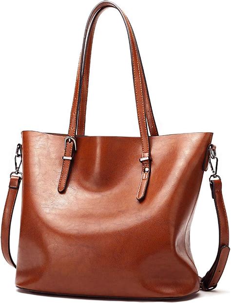 borsa donna in pelle color cuoio